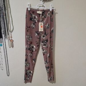 Joyfolie Floral Kids Leggings - Pink/Brown